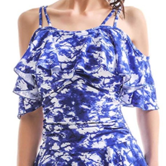 off the shoulder swim dress